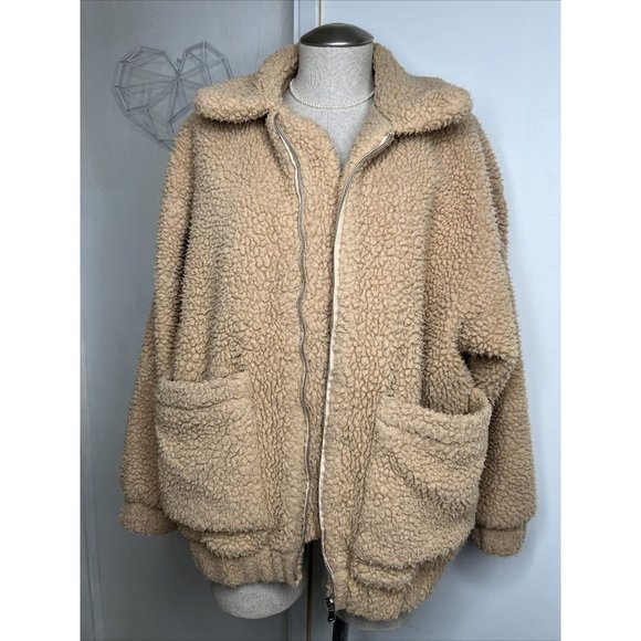 I.AM.GIA Pixie Oversized Coat Teddy in Caramel Cozy Casual Y2K sz XS - Picture 8 of 10